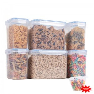 BPA Free 6 Pcs Set Kitchen Storage Container Dry Cereal Container Airtight Food Container for Home
