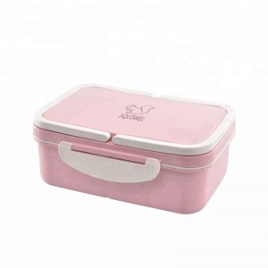 Portable Eco-friendly BPA Free Wheat Straw & PP 3 compartment kids Bento Lunch Box