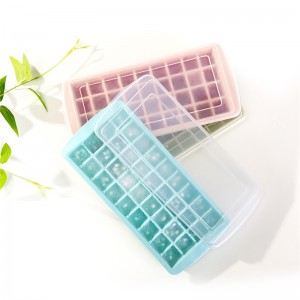36 Square Small Silicone Ice Cube Trays with Lids