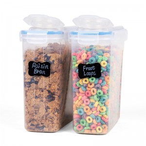 100% Leakproof seal Lids Plastic BPA Free Cereal & Dry Food Storage Container for Cereal Flour Sugar Coffee set of 2 pcs x 4.0 L