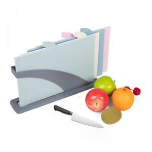 30*22.5*0.5cm plastic vegetable cutting board 4 pieces set with holder