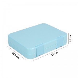 Leakproof Bento Lunch Box Container for Kids and Adults, blue color, 4 compartmets